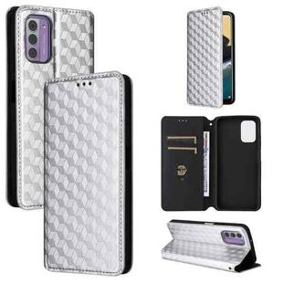 For Nokia C300 Cubic Grid Texture Flip Leather Phone Case(Silver)