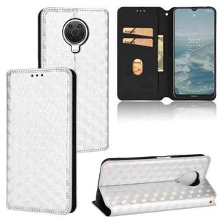 For Nokia G10 / Nokia G20 Cubic Grid Texture Flip Leather Phone Case(Silver)