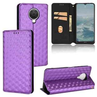 For Nokia G10 / Nokia G20 Cubic Grid Texture Flip Leather Phone Case(Purple)