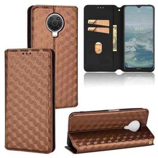 For Nokia G10 / Nokia G20 Cubic Grid Texture Flip Leather Phone Case(Brown)