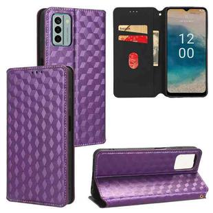 For Nokia G22 Cubic Grid Texture Flip Leather Phone Case(Purple)
