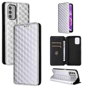 For Nokia G42 / Nokia G310 Cubic Grid Texture Flip Leather Phone Case(Silver)
