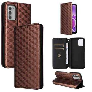For Nokia G42 / Nokia G310 Cubic Grid Texture Flip Leather Phone Case(Brown)