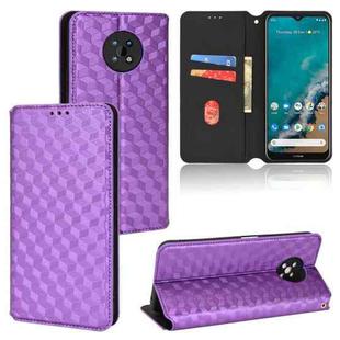 For Nokia G50 Cubic Grid Texture Flip Leather Phone Case(Purple)