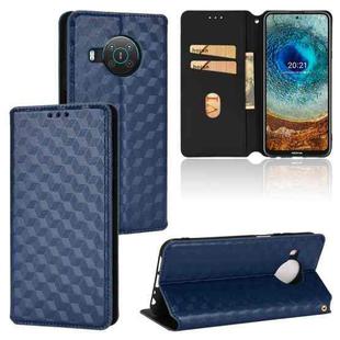 For Nokia X10 / X20 / X100 Cubic Grid Texture Flip Leather Phone Case(Blue)
