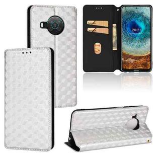 For Nokia X10 / X20 / X100 Cubic Grid Texture Flip Leather Phone Case(Silver)