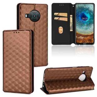 For Nokia X10 / X20 / X100 Cubic Grid Texture Flip Leather Phone Case(Brown)