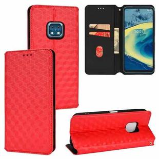 For Nokia XR20 Cubic Grid Texture Flip Leather Phone Case(Red)