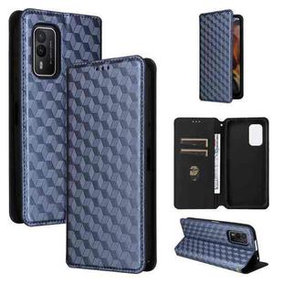 For Nokia XR21 Cubic Grid Texture Flip Leather Phone Case(Blue)