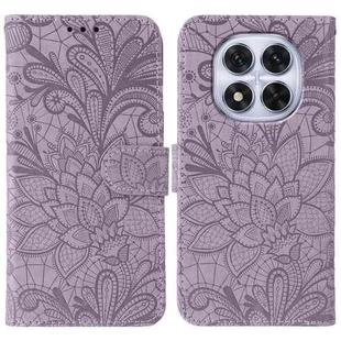For Redmi Note 14 Pro 4G Global Lace Flower Embossing Flip Leather Phone Case(Purple)