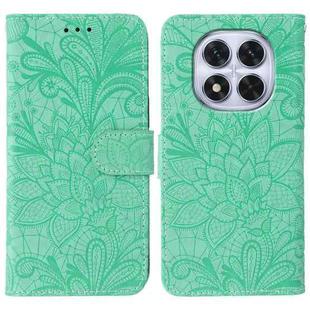 For Redmi Note 14 Pro 4G Global Lace Flower Embossing Flip Leather Phone Case(Green)