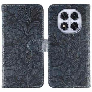 For Redmi Note 14 Pro 4G Global Lace Flower Embossing Flip Leather Phone Case(Dark Blue)