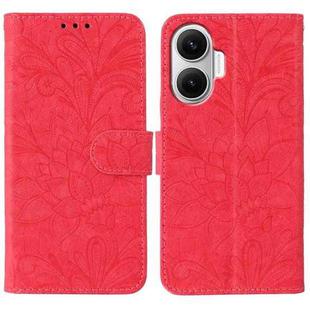 For Redmi Turbo 4 Pro 5G / Poco F7 Lace Flower Embossing Flip Leather Phone Case(Red)