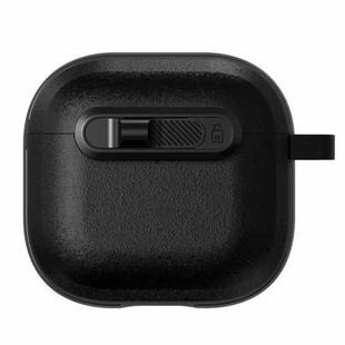 For AirPods 4 Starry Texture Lock Buckle Shockproof Earphones Case(Black)