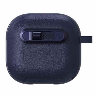 For AirPods 4 Starry Texture Lock Buckle Shockproof Earphones Case(Dark Blue)