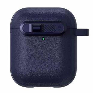 For AirPods 1 & 2 Starry Texture Lock Buckle Shockproof Earphones Case(Dark Blue)