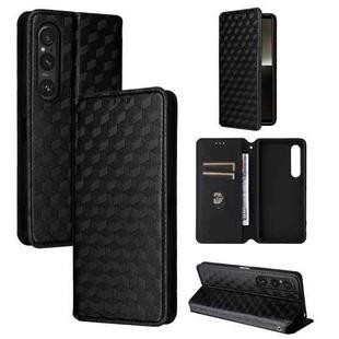 For Sony Xperia 1 VI Cubic Grid Texture Flip Leather Phone Case(Black)