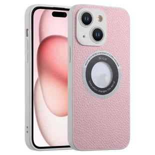 For iPhone 15 Plus Glitter Lens MagSafe Magnetic Phone Case(Pink)