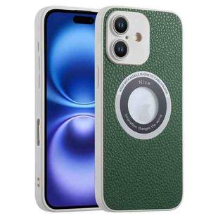 For iPhone 16 Glitter Lens MagSafe Magnetic Phone Case(Green)