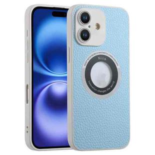 For iPhone 16 Glitter Lens MagSafe Magnetic Phone Case(Light Blue)