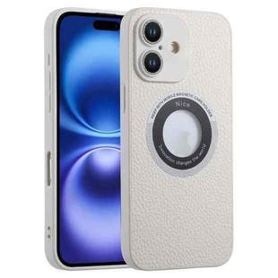 For iPhone 16 Plus Glitter Lens MagSafe Magnetic Phone Case(White)