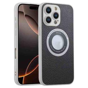 For iPhone 16 Pro Max Glitter Lens MagSafe Magnetic Phone Case(Black)