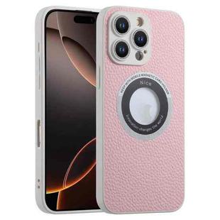 For iPhone 16 Pro Max Glitter Lens MagSafe Magnetic Phone Case(Pink)
