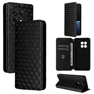 For OnePlus 13R / Ace 5 / Ace 5 Pro Cubic Grid Texture Flip Leather Phone Case(Black)