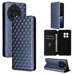 For OnePlus 13R / Ace 5 / Ace 5 Pro Cubic Grid Texture Flip Leather Phone Case(Blue)