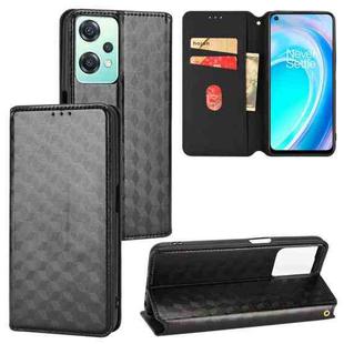 For OnePlus Nord CE 2 Lite 5G Cubic Grid Texture Flip Leather Phone Case(Black)