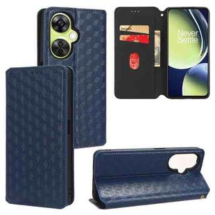 For OnePlus Nord CE 3 Lite / Nord N30 Cubic Grid Texture Flip Leather Phone Case(Blue)