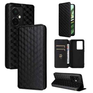 For OnePlus Nord CE3 Cubic Grid Texture Flip Leather Phone Case(Black)