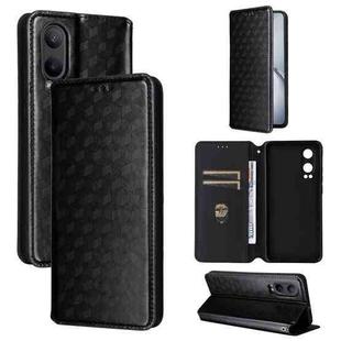 For OnePlus Nord CE4 Lite Cubic Grid Texture Flip Leather Phone Case(Black)