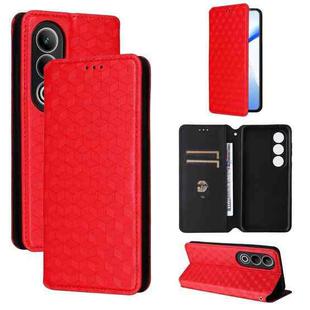 For OnePlus Nord CE4 Cubic Grid Texture Flip Leather Phone Case(Red)