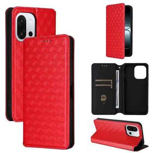 For OnePlus 13T Cubic Grid Texture Flip Leather Phone Case(Red)
