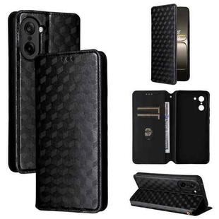 For OnePlus Ace 5 Racing Cubic Grid Texture Flip Leather Phone Case(Black)