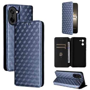 For OnePlus Ace 5 Racing Cubic Grid Texture Flip Leather Phone Case(Blue)