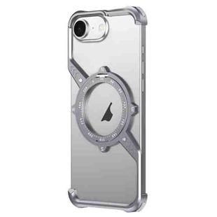 For iPhone 16e S Shaped 360 Holder Airbag Frameless MagSafe Metal Phone Case(Space Gray)