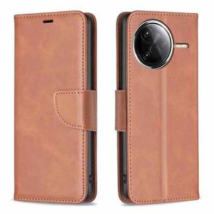 For Xiaomi Poco F7 Pro / F7 Ultra Lambskin Texture Pure Color Flip Leather Phone Case(Brown)