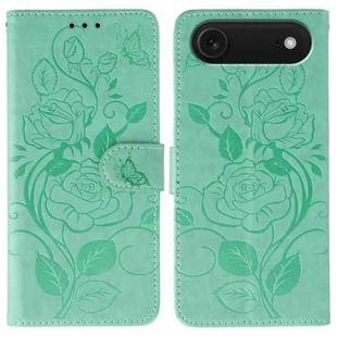 For iPhone 17 Air Rose Butterfly Embossed Leather Phone Case(Green)