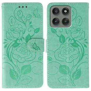 For Motorola Edge 60 Pro Rose Butterfly Embossed Leather Phone Case(Green)