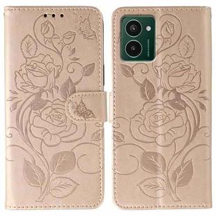 For HMD Pulse Pro Rose Butterfly Embossed Leather Phone Case(Rose Gold)