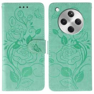 For OPPO Find X8 Rose Butterfly Embossed Leather Phone Case(Green)