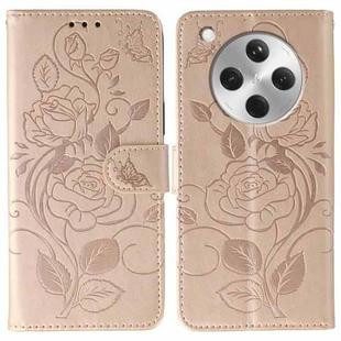 For OPPO Find X8 Rose Butterfly Embossed Leather Phone Case(Rose Gold)