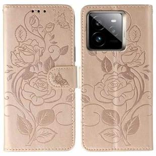 For Realme GT 7 Pro Rose Butterfly Embossed Leather Phone Case(Rose Gold)