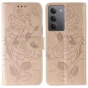 For Realme 14x Rose Butterfly Embossed Leather Phone Case(Rose Gold)