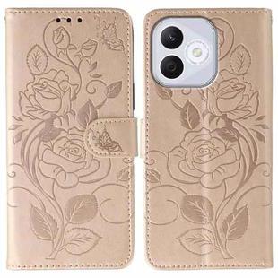 For Honor 400 Lite Rose Butterfly Embossed Leather Phone Case(Rose Gold)