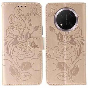 For Honor Magic7 Lite / X9c Rose Butterfly Embossed Leather Phone Case(Rose Gold)