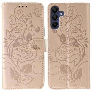 For Samsung Galaxy A16 4G / 5G Rose Butterfly Embossed Leather Phone Case(Rose Gold)