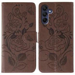For Samsung Galaxy A16 4G / 5G Rose Butterfly Embossed Leather Phone Case(Brown)